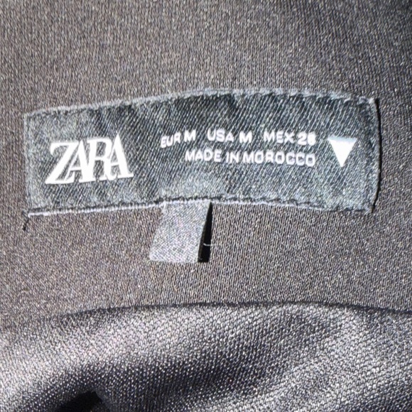 Zara Black Midi Dress Sleeveless Scoop Neck Fitted Back Slit Size M - Picture 3 of 3